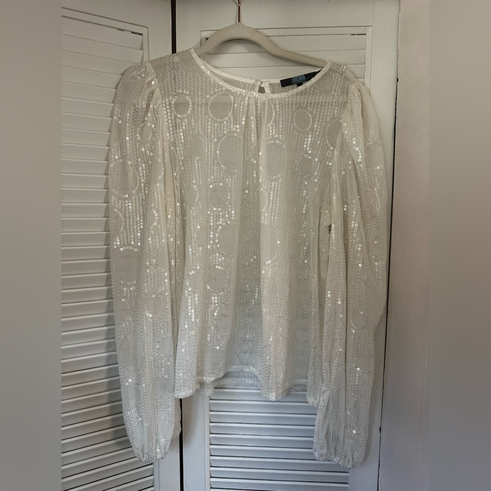 Eva Franco (Anthropologie) Cream Textured Blouse